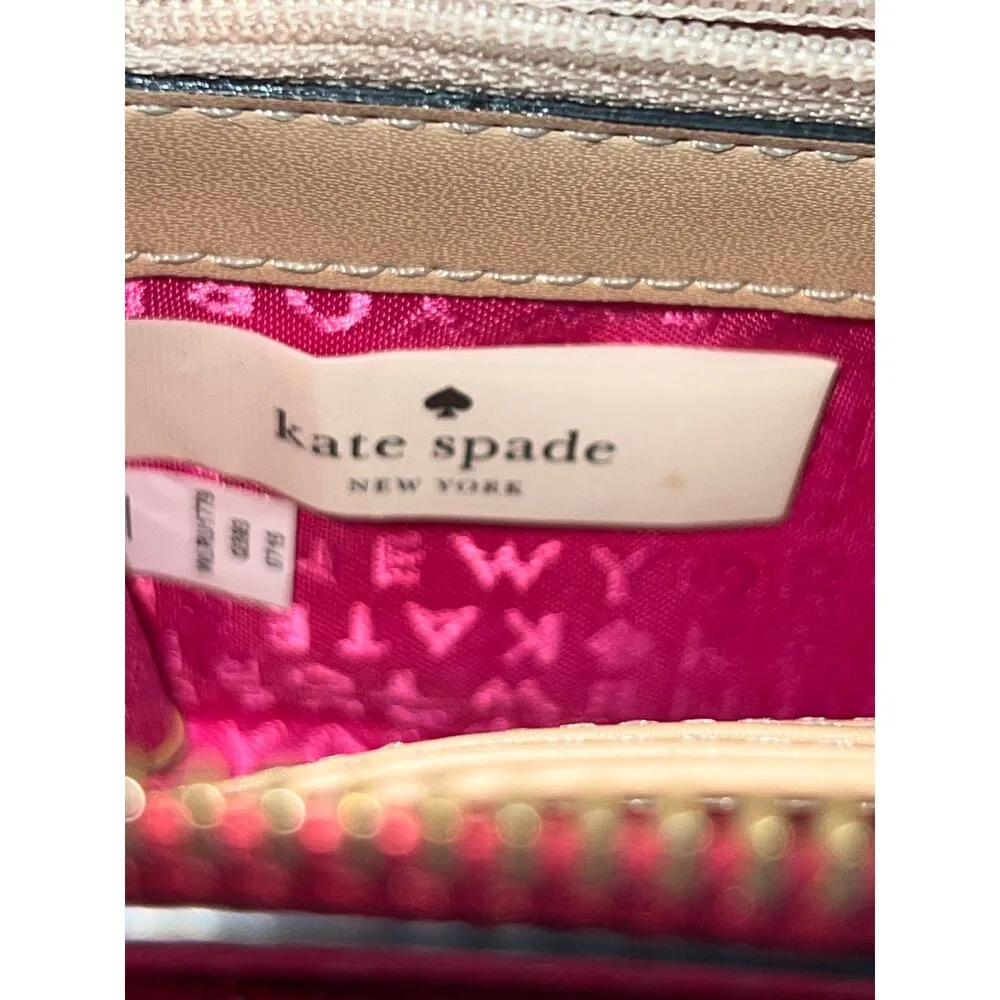 Kate Spade New York Red Pebbled Leather Envelope Wallet Clutch Wristlet Designer - Image 7