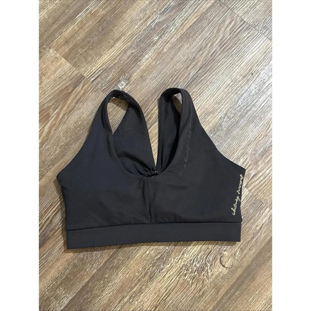 Gymshark Whitney Simmons Blk Quiet Luxury Minimalist Athleisure Mesh Sports Bra - Image 2