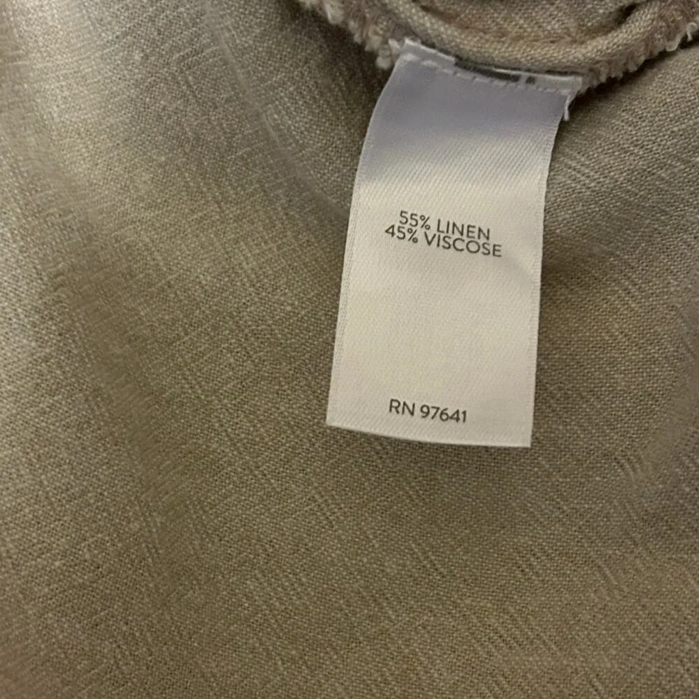 Pure Jill Women Pants XL Beige Wide Leg Linen Blend Beachy Coastal Preppy Vacay - Image 10