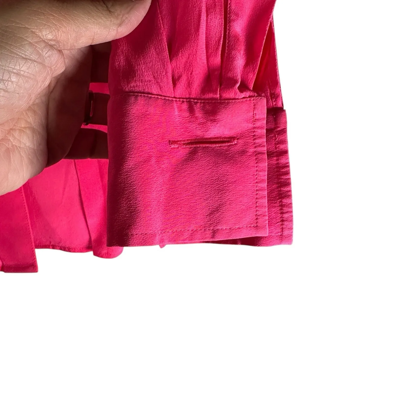 VTG Gianfranco Ferré Women's‎ Silk Blouse Pink Pleated Italy Size 40 Bold 80s Size M - Image 6