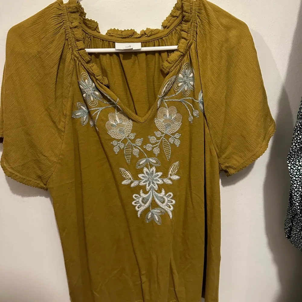 J.Jill top size small mustard floral top - Image 4