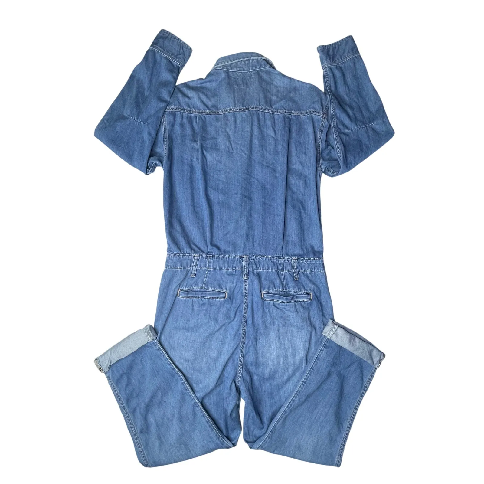 Current/Elliott The Crew Coverall Cropped Denim Jumpsuit  size 1 US4 - Image 10