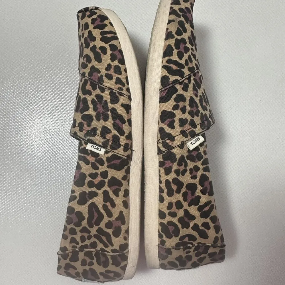 TOMS Womens Alpargata Flats Leopard Cheetah Print Cloud Bound Slip On Shoes 7W Brown Size 7 - Image 6