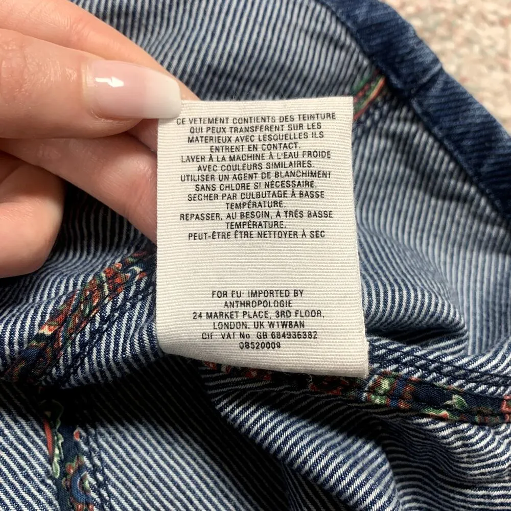 Pilcro & the Letterpress Anthropologie blue denim a-line mini skirt size 2 - Image 6