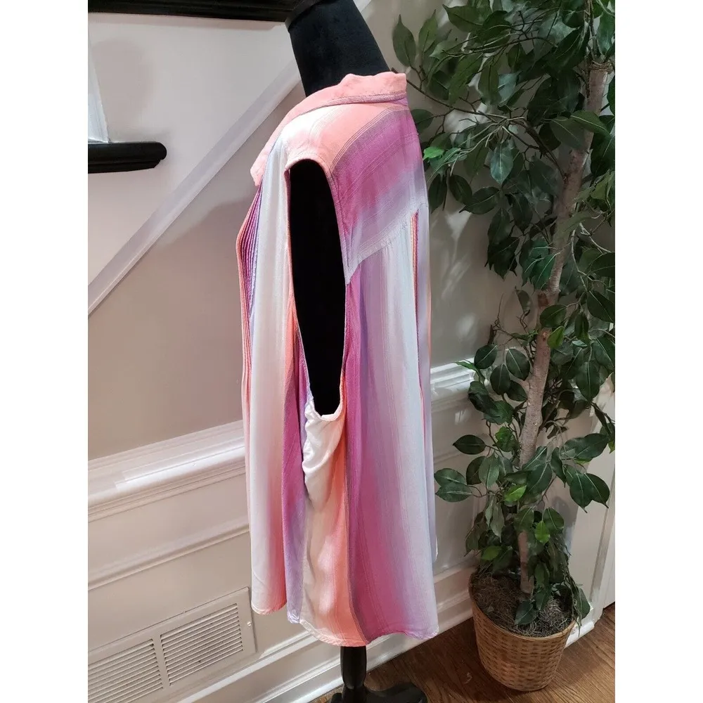 Terra & Sky 100% Viscose Button Down Shirt Size 4Xw - Image 5