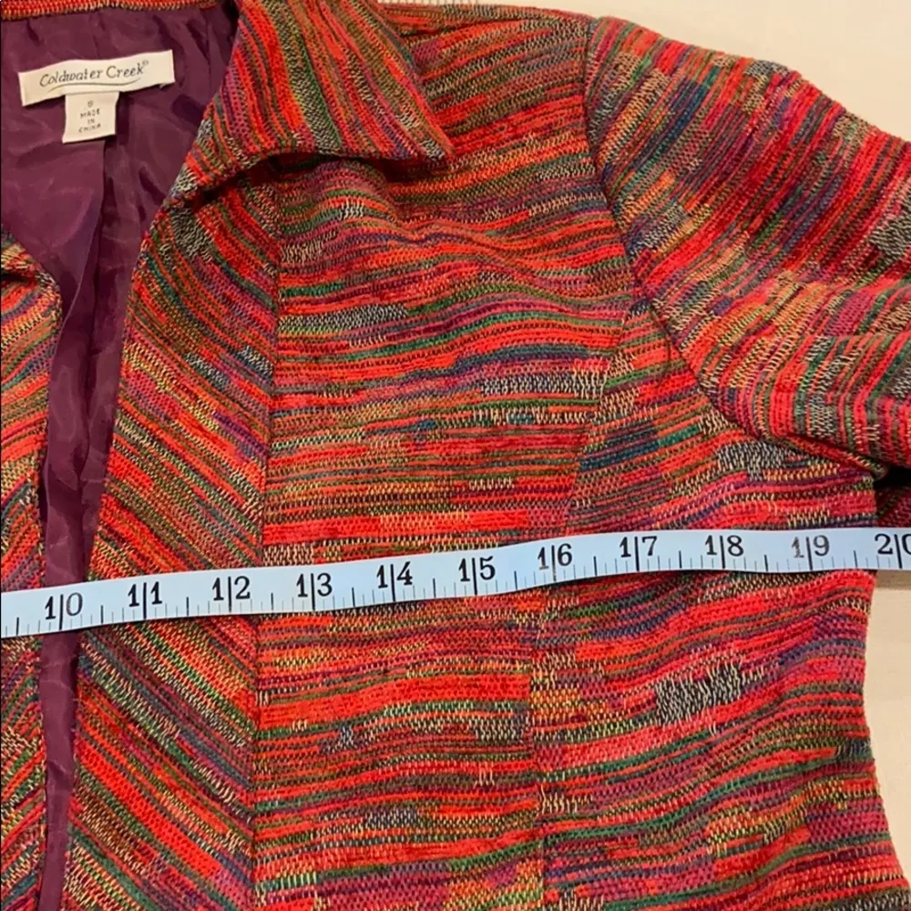 COLDWATER CREEK S Open Front Jacket  Blazer Red - Image 7