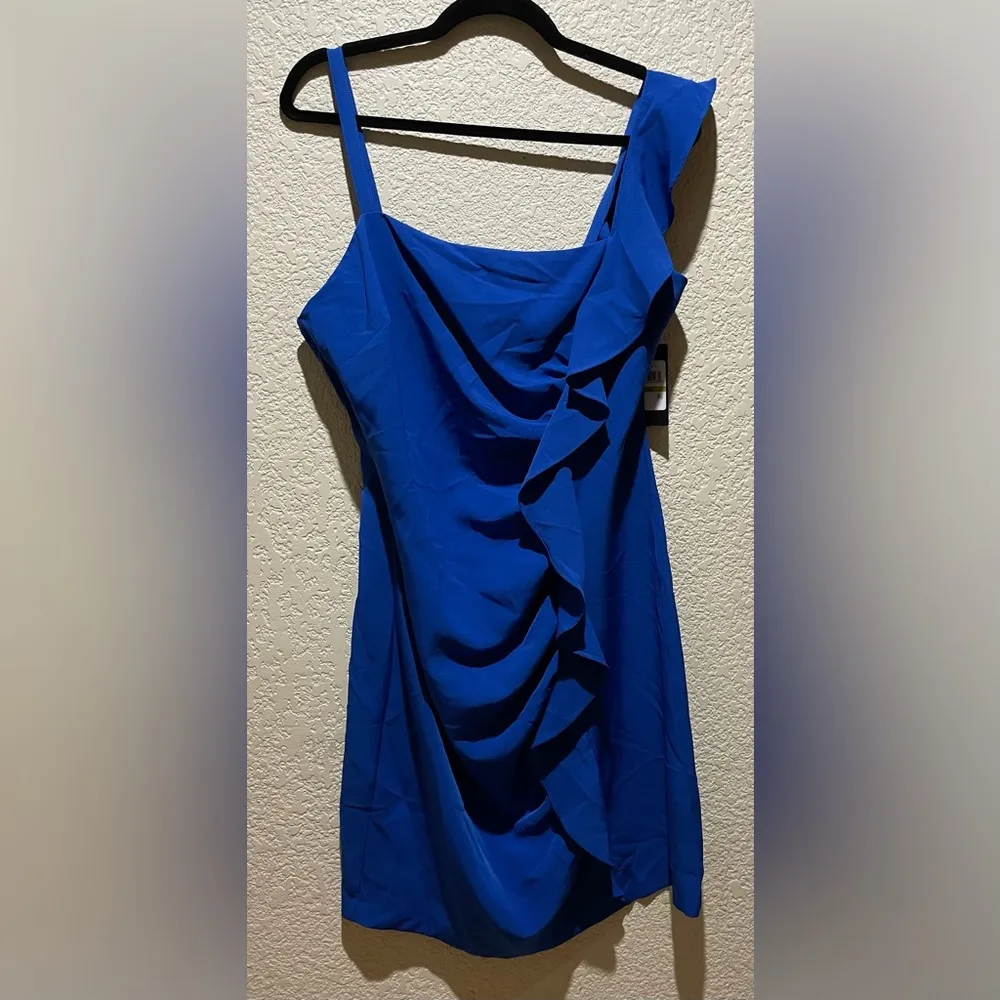 NWT Guess Soft Touch Mini Ruffle Blue Dress Size 14 - Image 5
