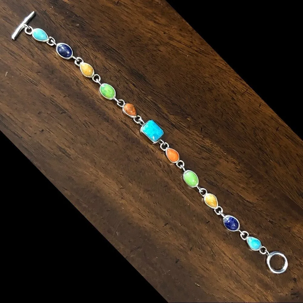 BARSE Turquoise Semiprecious Sterling Silver Toggle Bracelet - Image 7