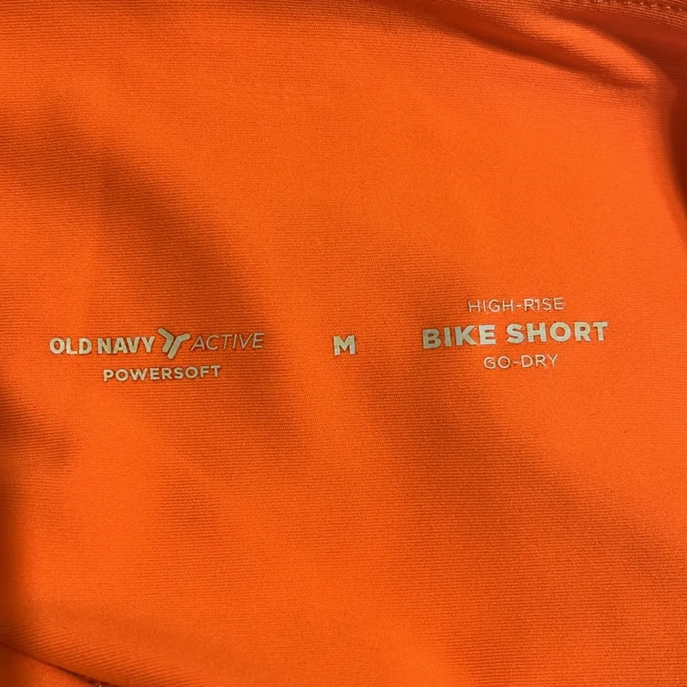 Old Navy Bike Shorts Coral Orange Cargo High Rise Womens Medium - Image 8