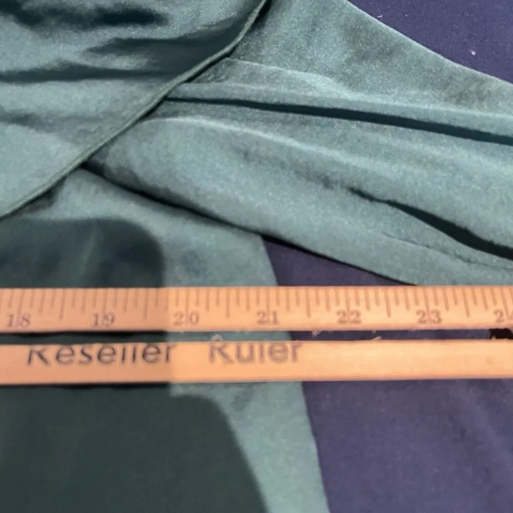 Libby Edelman women's L Satin Ruffle Blouse Tunic Bare Shoulder top - Image 4