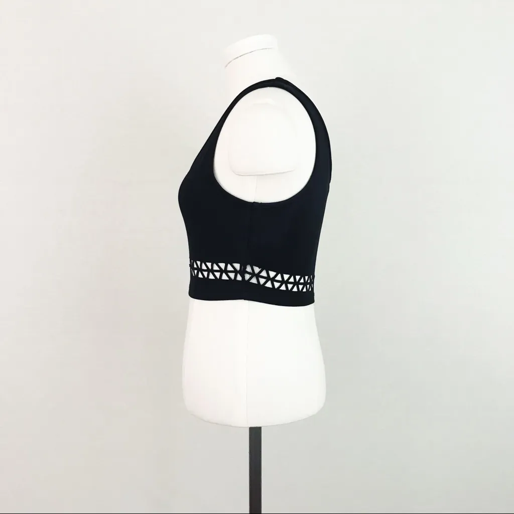 UO Sparkle & Fade Laser-Cut Crop Top in Black | Size S - Image 4