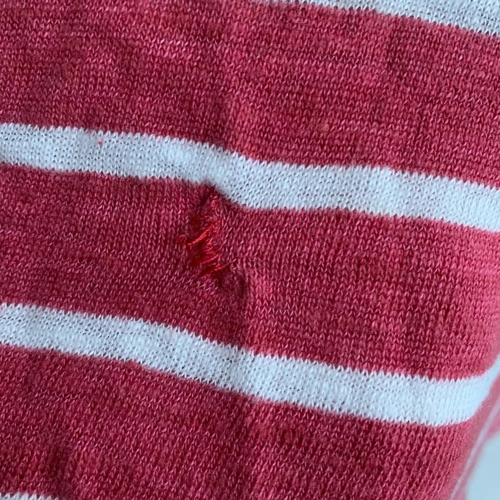 Vince Red Striped Long Sleeve 100% Linen Small - Image 4