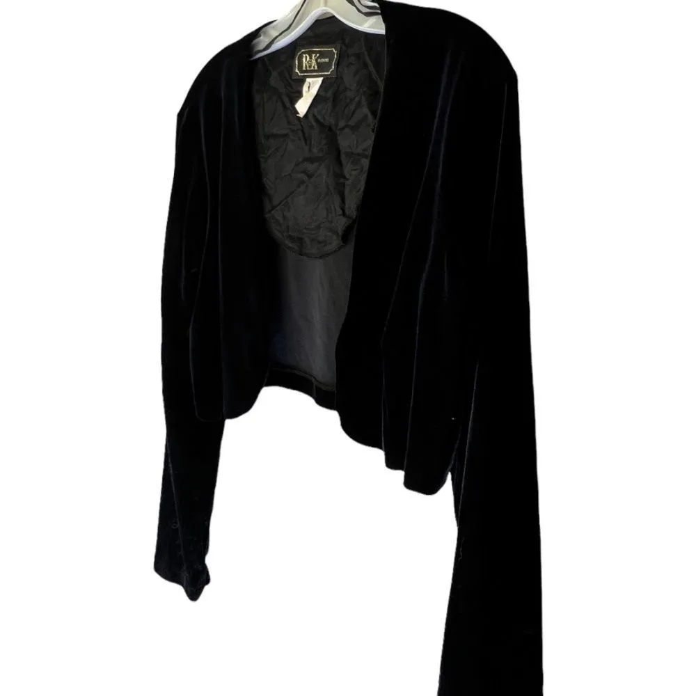 Vintage R&K Evening‎ Velvet Jacket Black Size L - Image 3