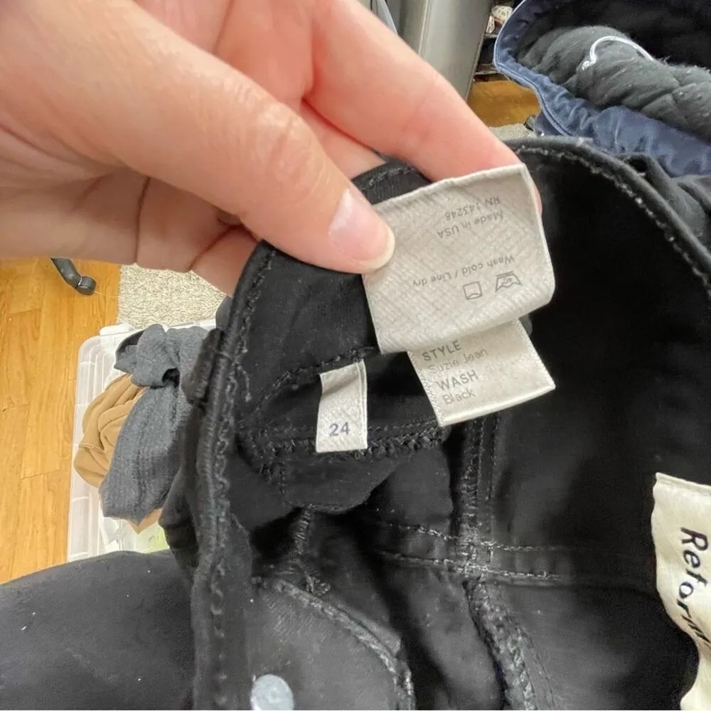 Reformation Black Womens High Rose Stretch Jeggings Leggings 24 Skinny Jeans - Image 2