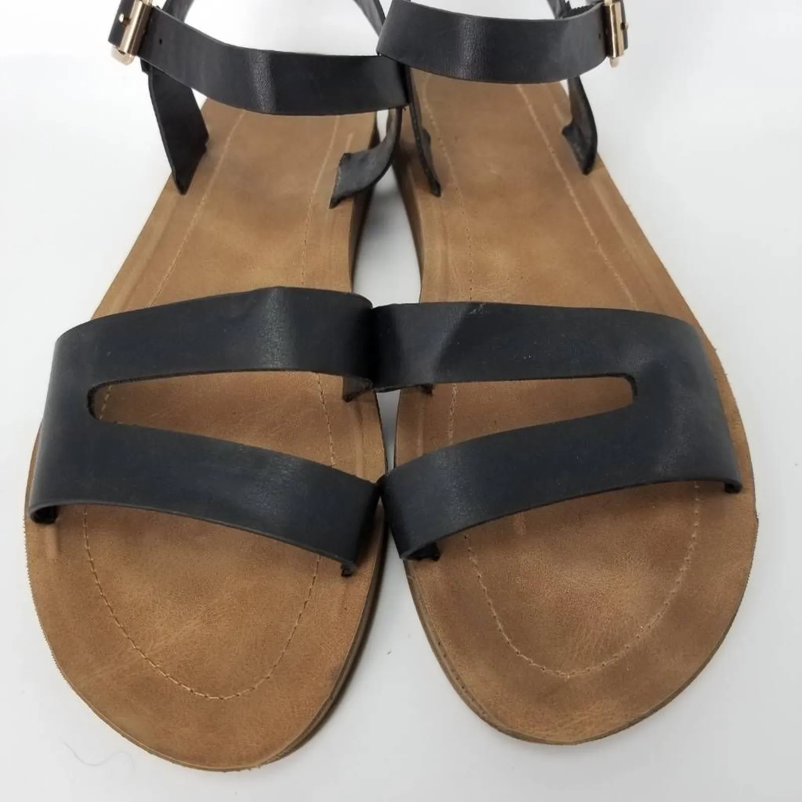 Rouge Helium Womens Ankle Strap Sandals Black Cut Out Adjustable Buckle Size 9 - Image 7