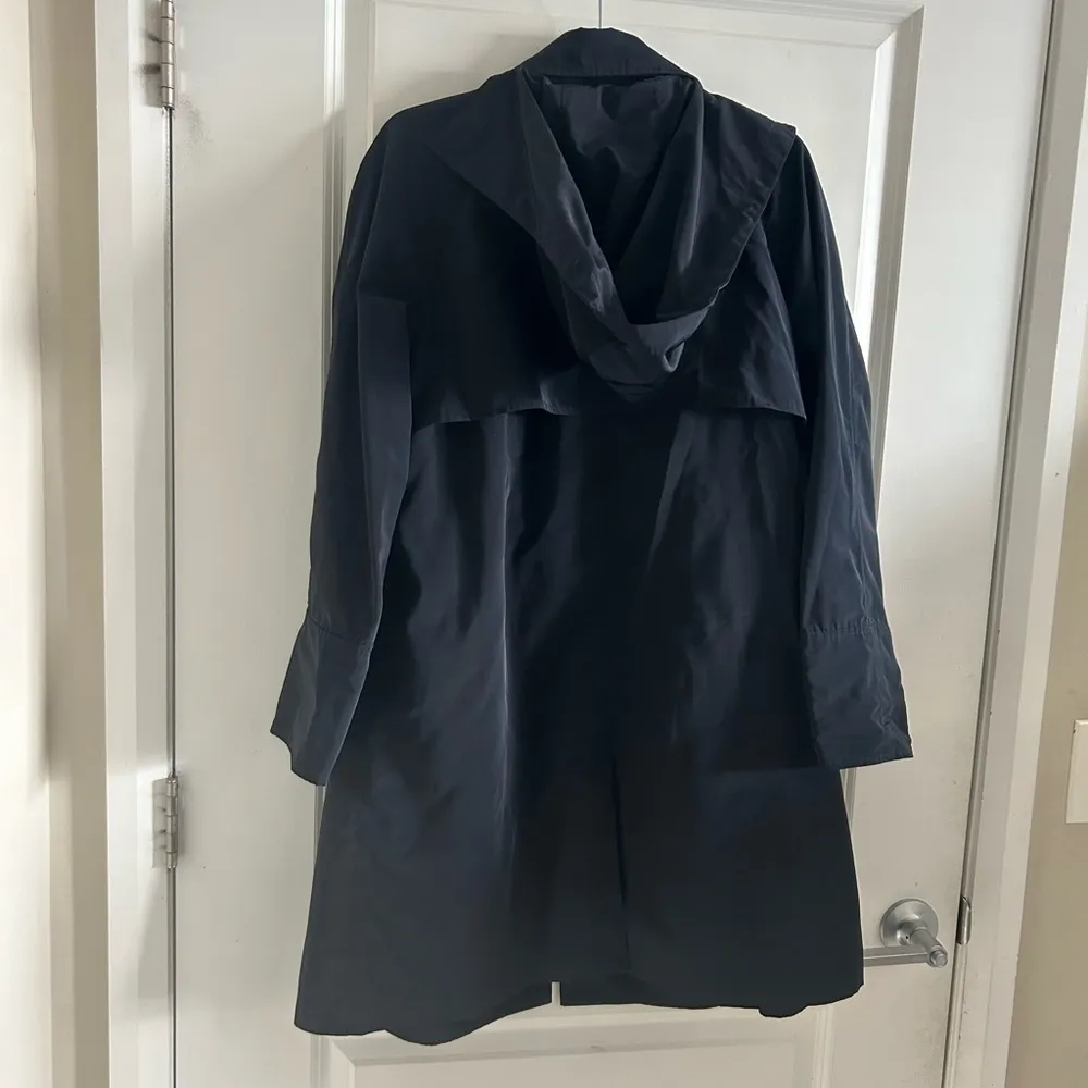 Jane Post Black Long Hooded Rain Coat Size L Size L - Image 5