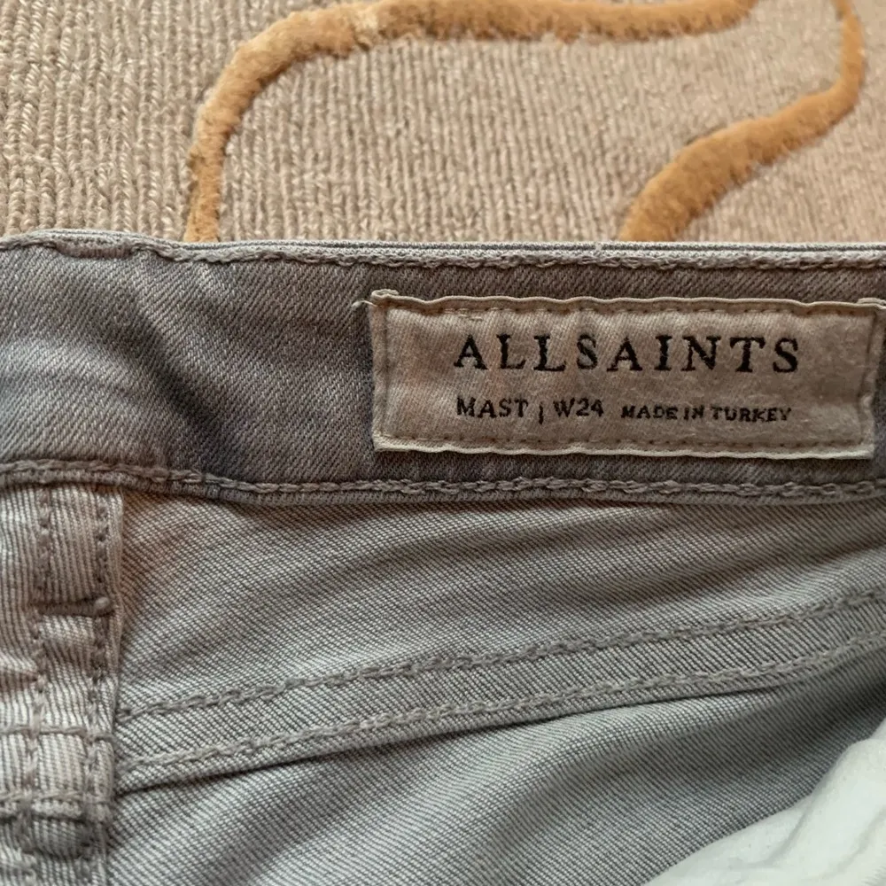 All Saints Grey Skinny Jeans Mast Fit Ankle Zip 24 - Image 7