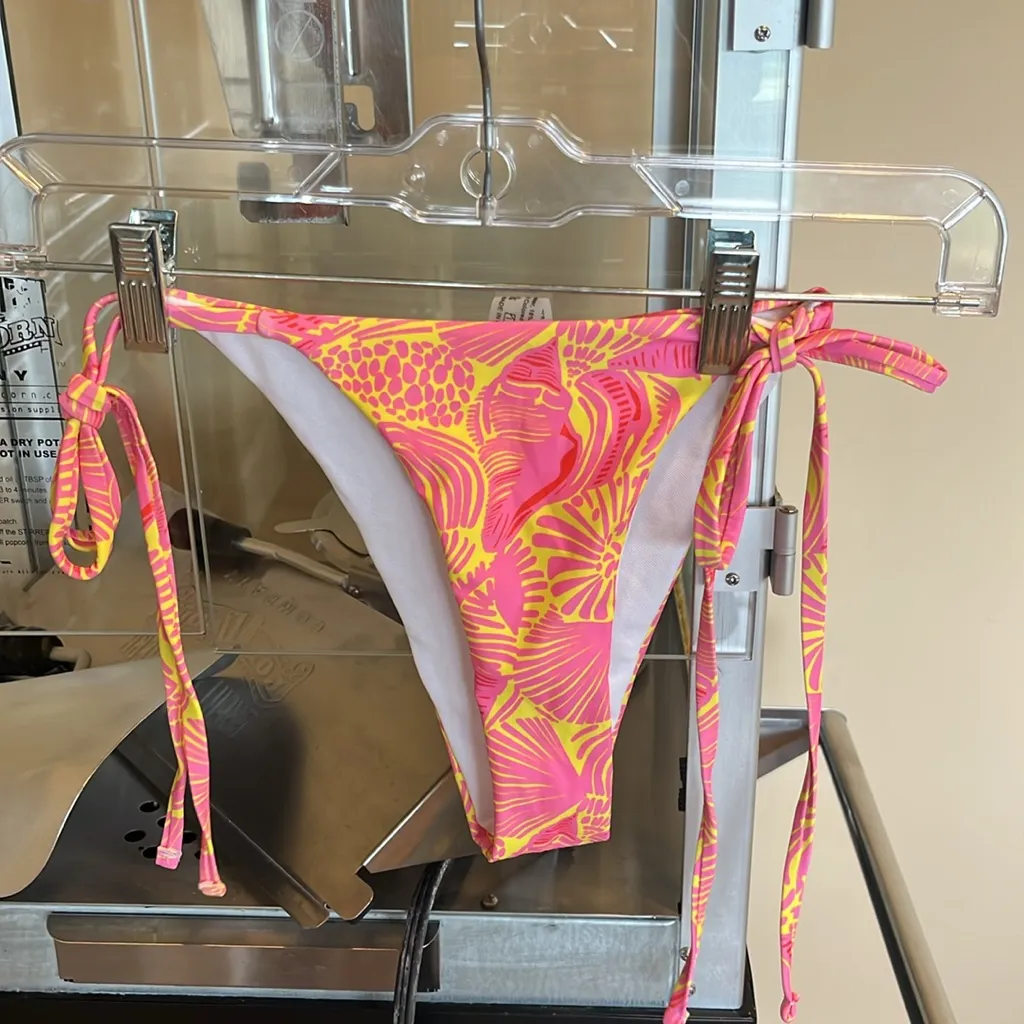 String Bikini Set Pink Yellow Tropical Size undefined - Image 4