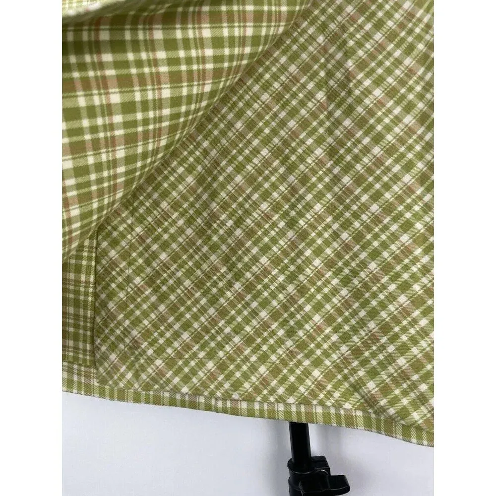 Urban Outfitters Tori Green Plaid Mini Wrap‎ Skirt With Pockets Size M - Image 4