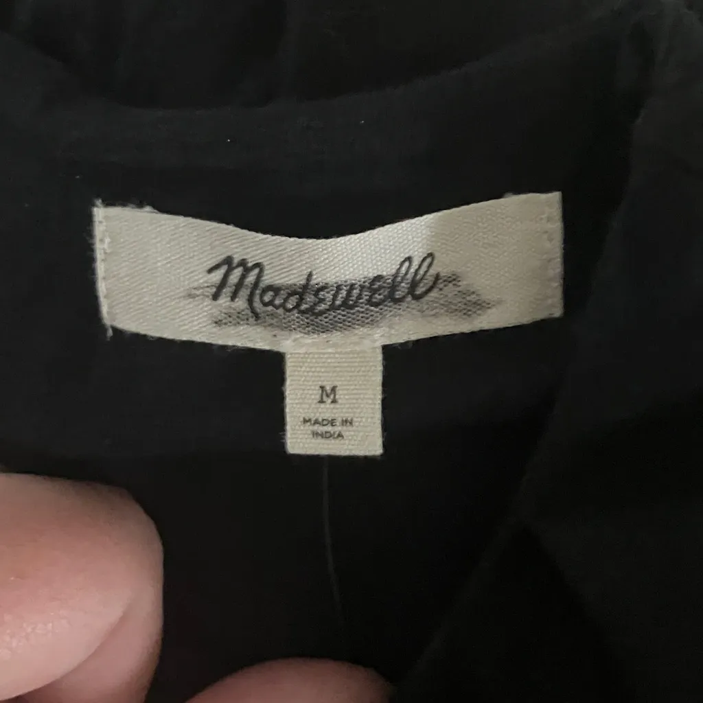 Madewell Womens Black Sleeveless Crewneck Bubble Top - Image 5