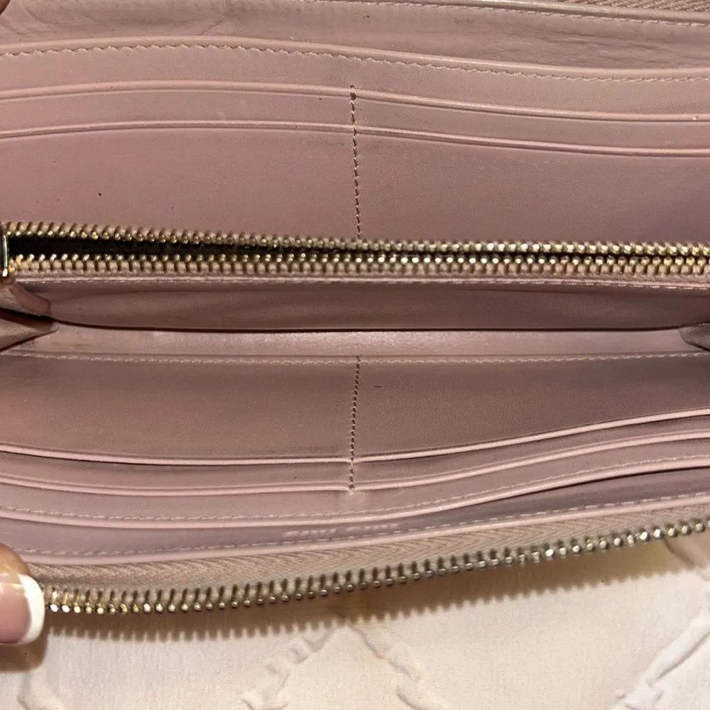 Authentic Miu Miu Leather Tan Zippy Wallet - Image 4