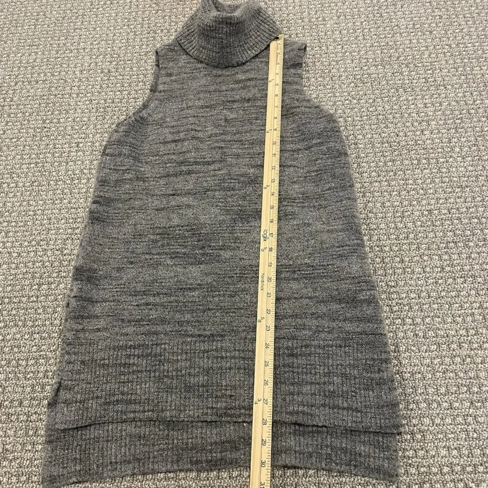 Cynthia Rowley Dress Womens Sz M Wool Blend Cowl Neck Gray Mini Tunic Sleeveless - Image 6