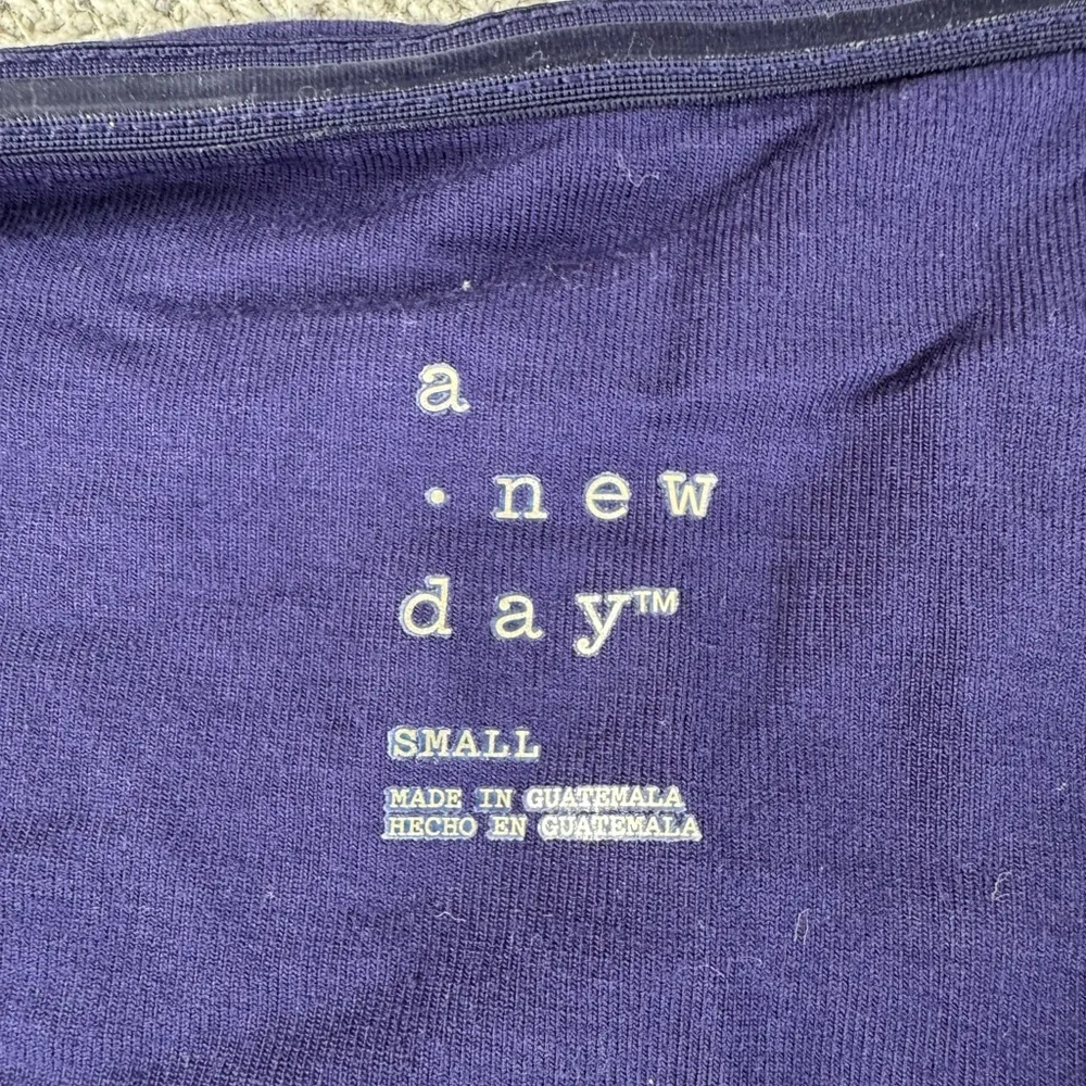 A New Day Navy Blue Violet Rusched Sides Sleeveless Tube Top Size Small - Image 7