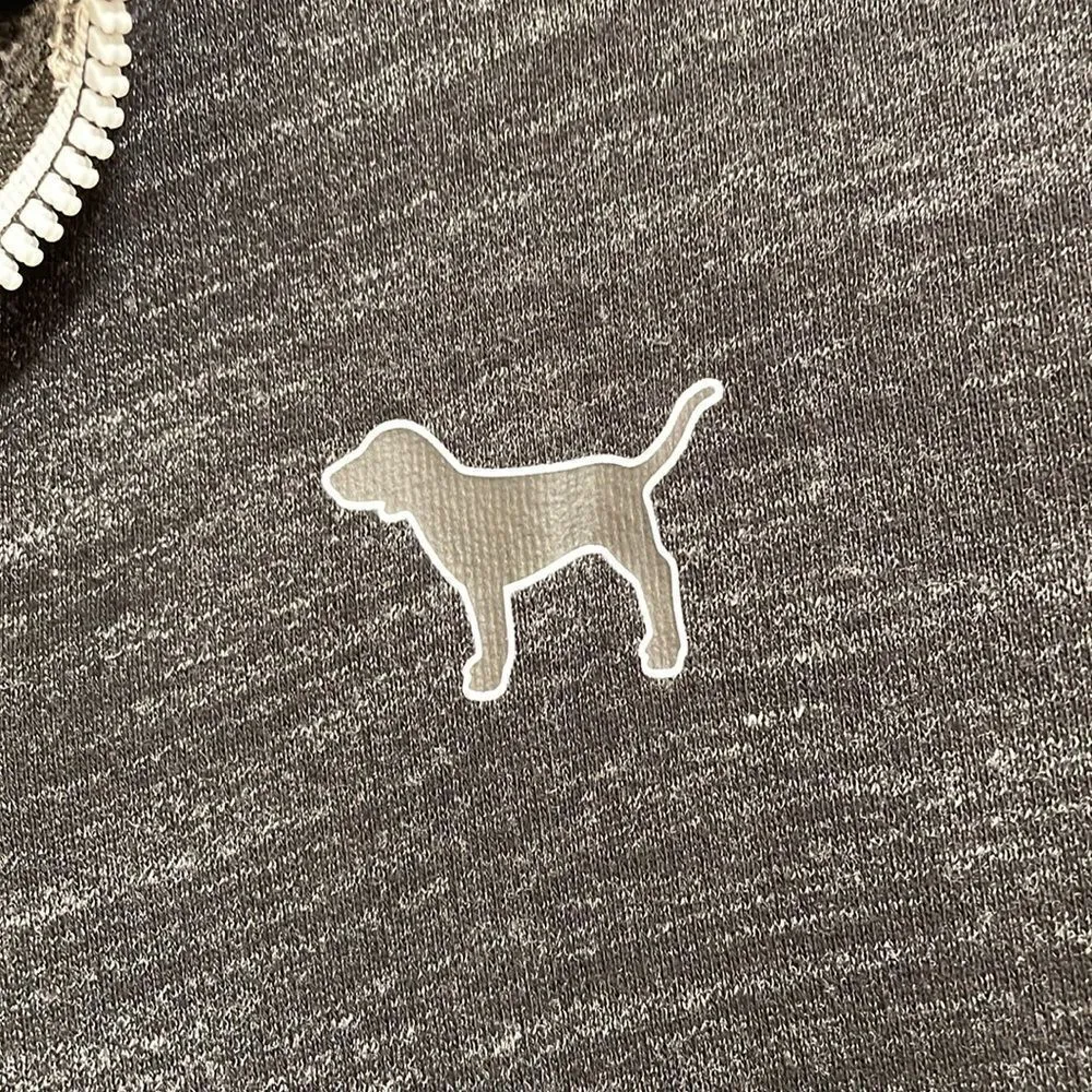 PINK Victoria’s Secret dark gray/white/yellow logo pullover, size L, NWOT‎ - Image 6