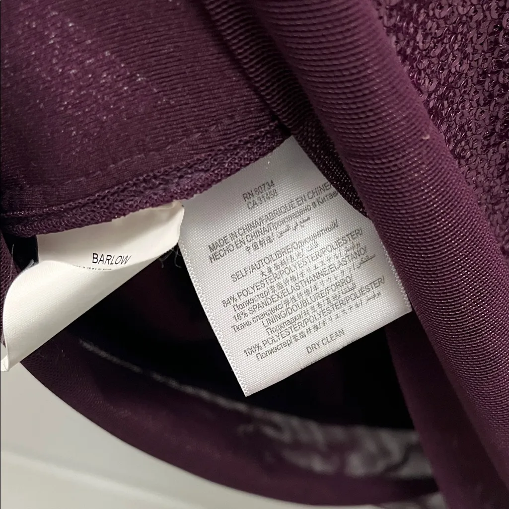 BCBG Maxazria Barlow Dark Purple Sequins & Mesh Mini Dress - Size Small - Image 16