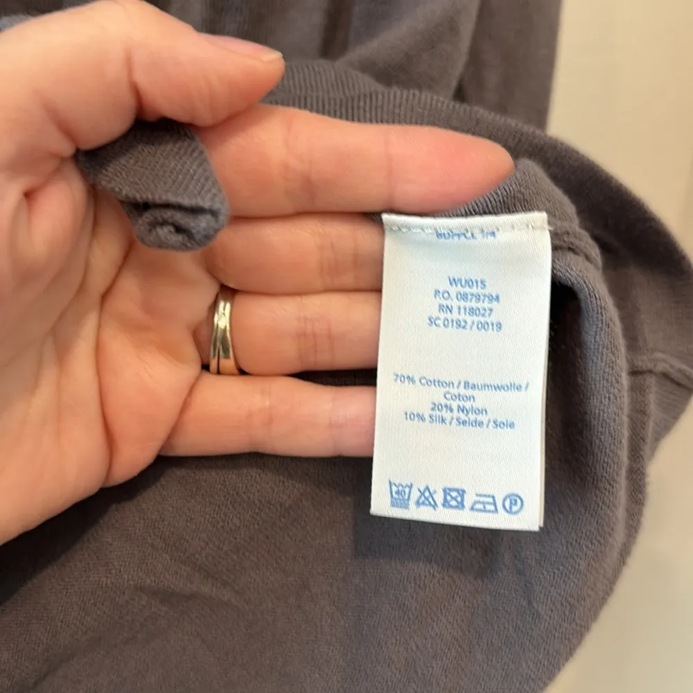 Boden Gray Tie Front Crop Sweater 3/4 Sleeve Size 6 - Image 5