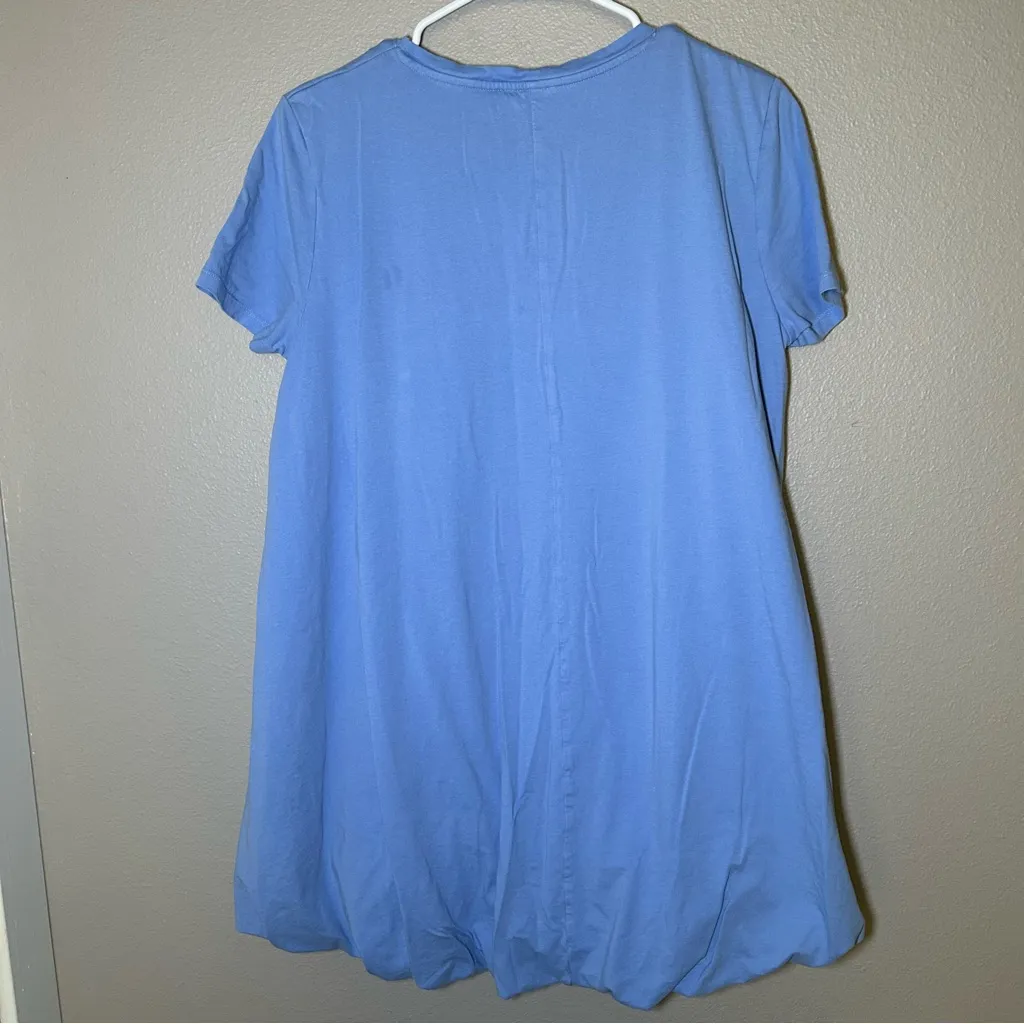 ZARA light blue short sleeve bubble t shirt dress women’s size large - Image 4