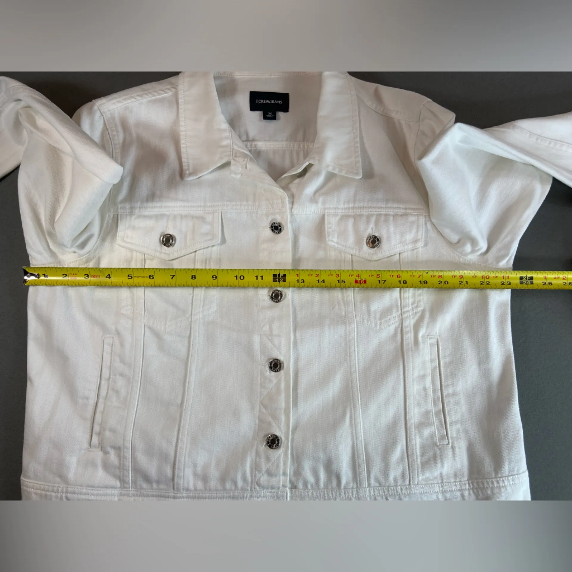 J Crew Jeans‎ women’s white Jean Jacket size 2X - Image 8