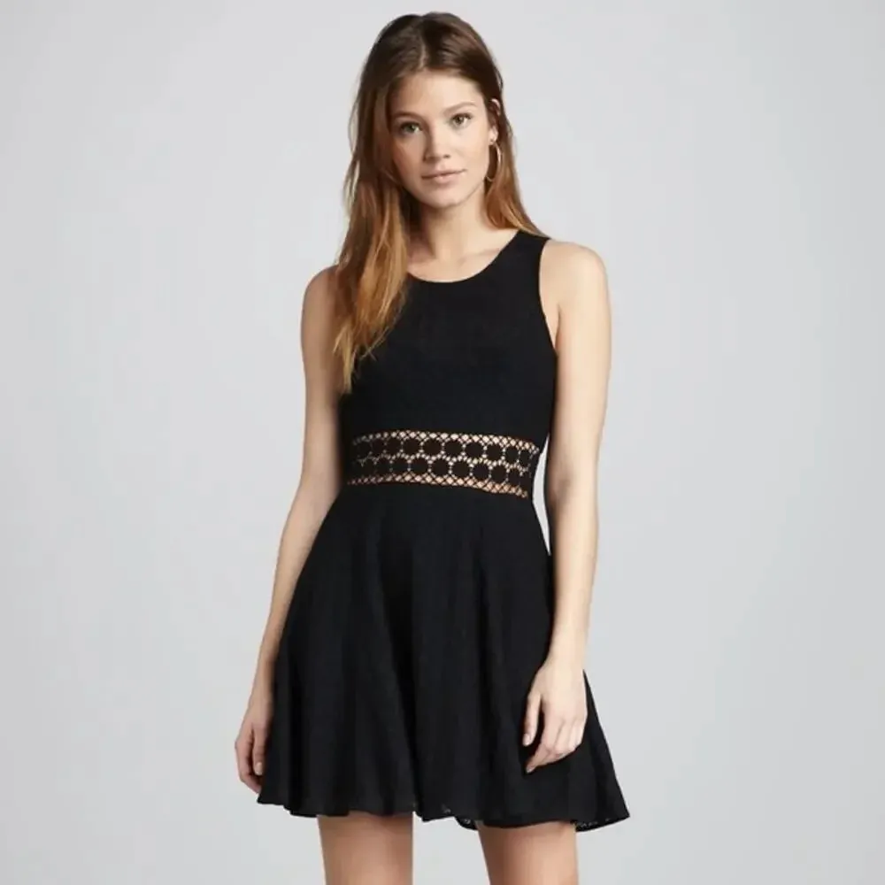 Free People Women's Black Lace Fit‎ & Flare Dress Size 8 Party Cocktail - Image 2
