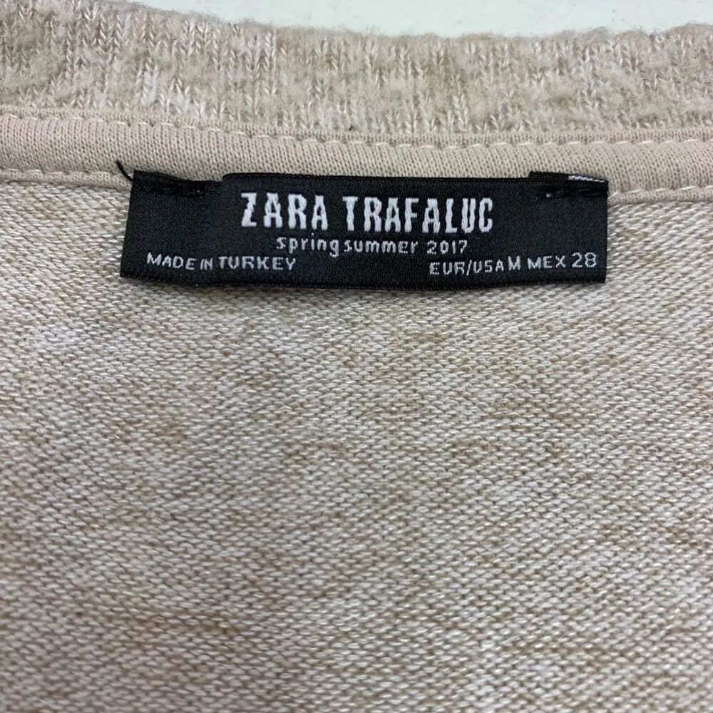 Zara Womens Pullover Sweater Soft Boxy Over Sized Beige Minimalist Medium - Image 7