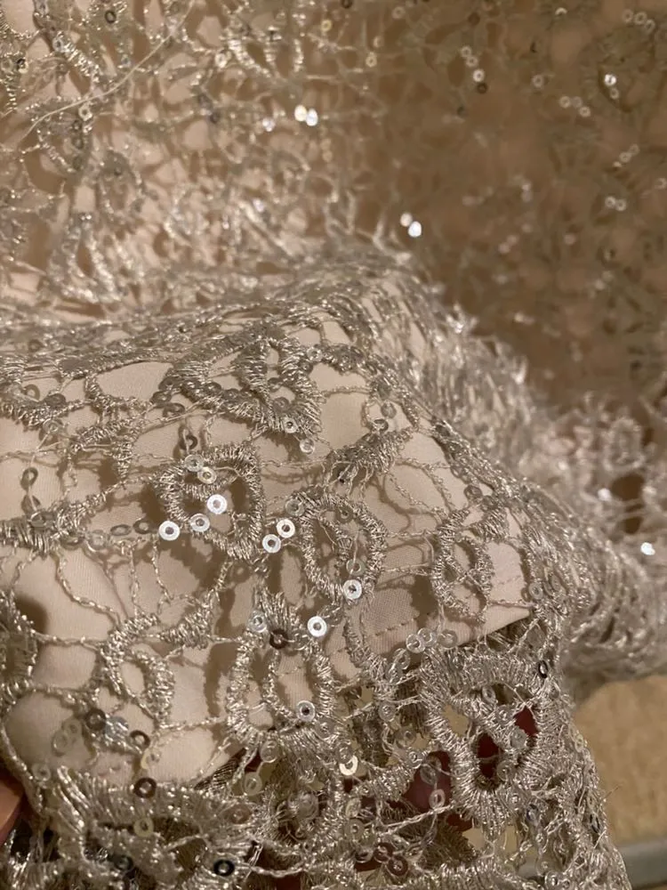 Champagne Sequins Skirt Gold Size M - Image 5