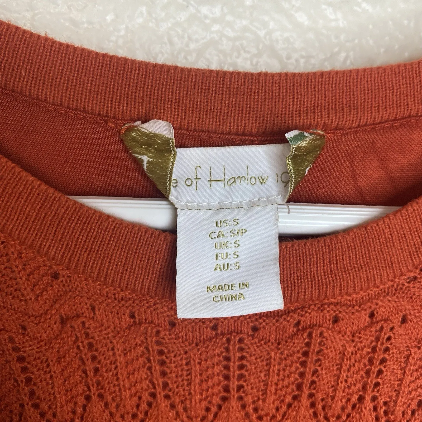 House of Harlow 1960 Orange Crochet Knit Sleeveless Maxi Dress Womens Sz Small - Image 6