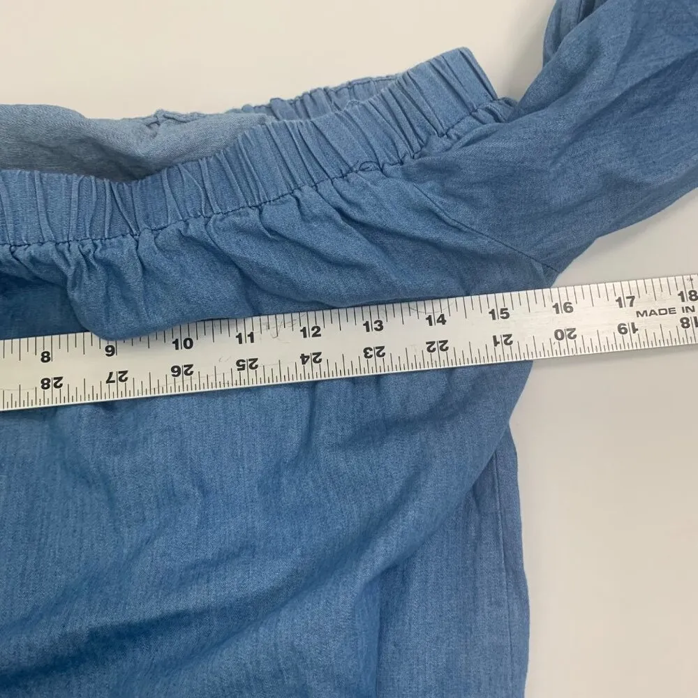 Mustard Seed Women's Off-The-Shoulder Chambray Top Size Small - Image 6