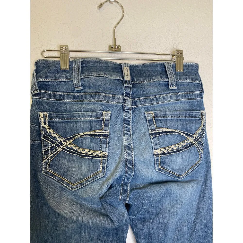 Ariat Real Denim Jeans Natalia Bootcut Low Rise Sz 27R Distressed Western Casual - Image 7