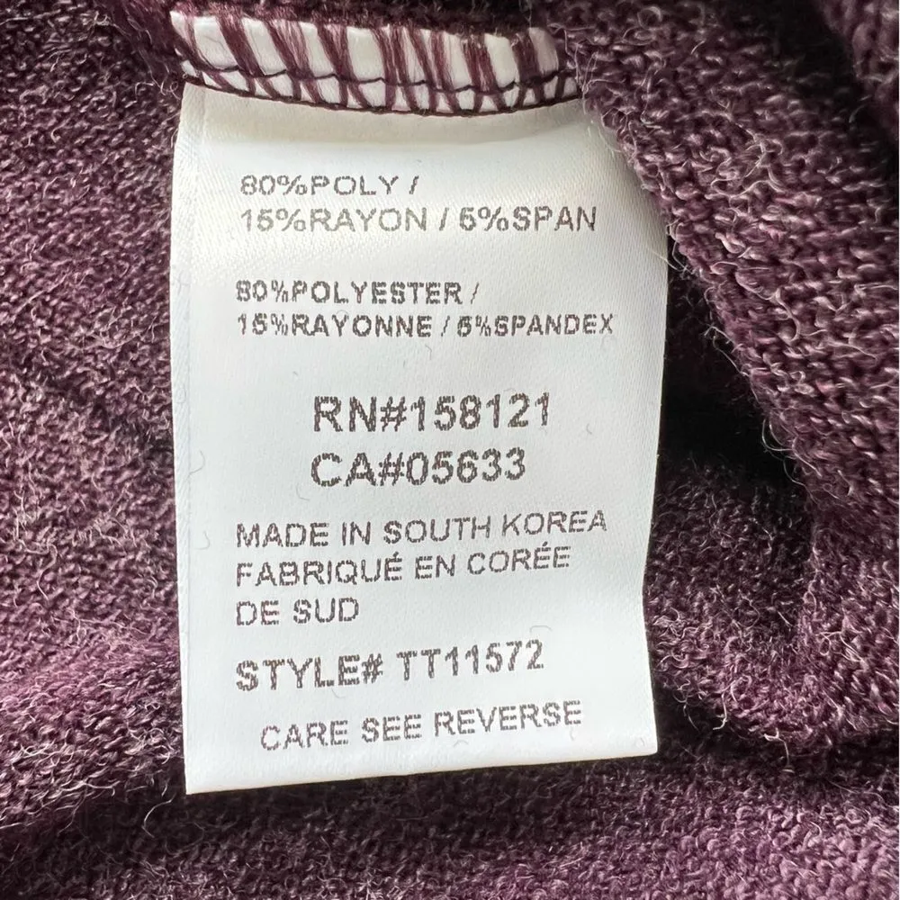 TRISHA TYLER Crossover Hem Brushed Top in Plum Purple Size XS Sweater - Image 13