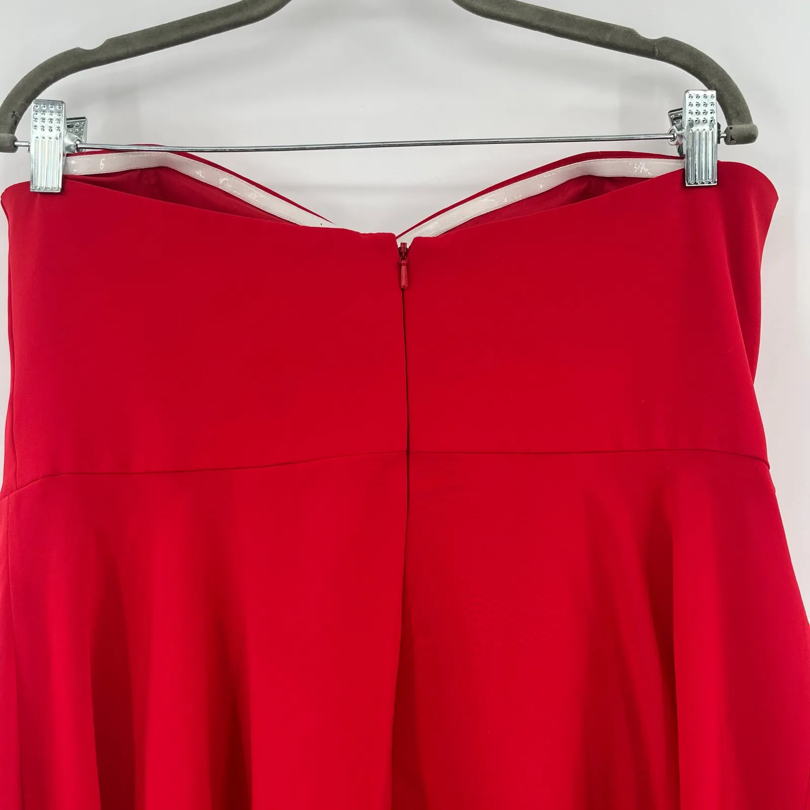 Jasmine Bridesmaid Strapless Dress Sz 14 Cherry Red Valentine's Chiffon Wedding - Image 8