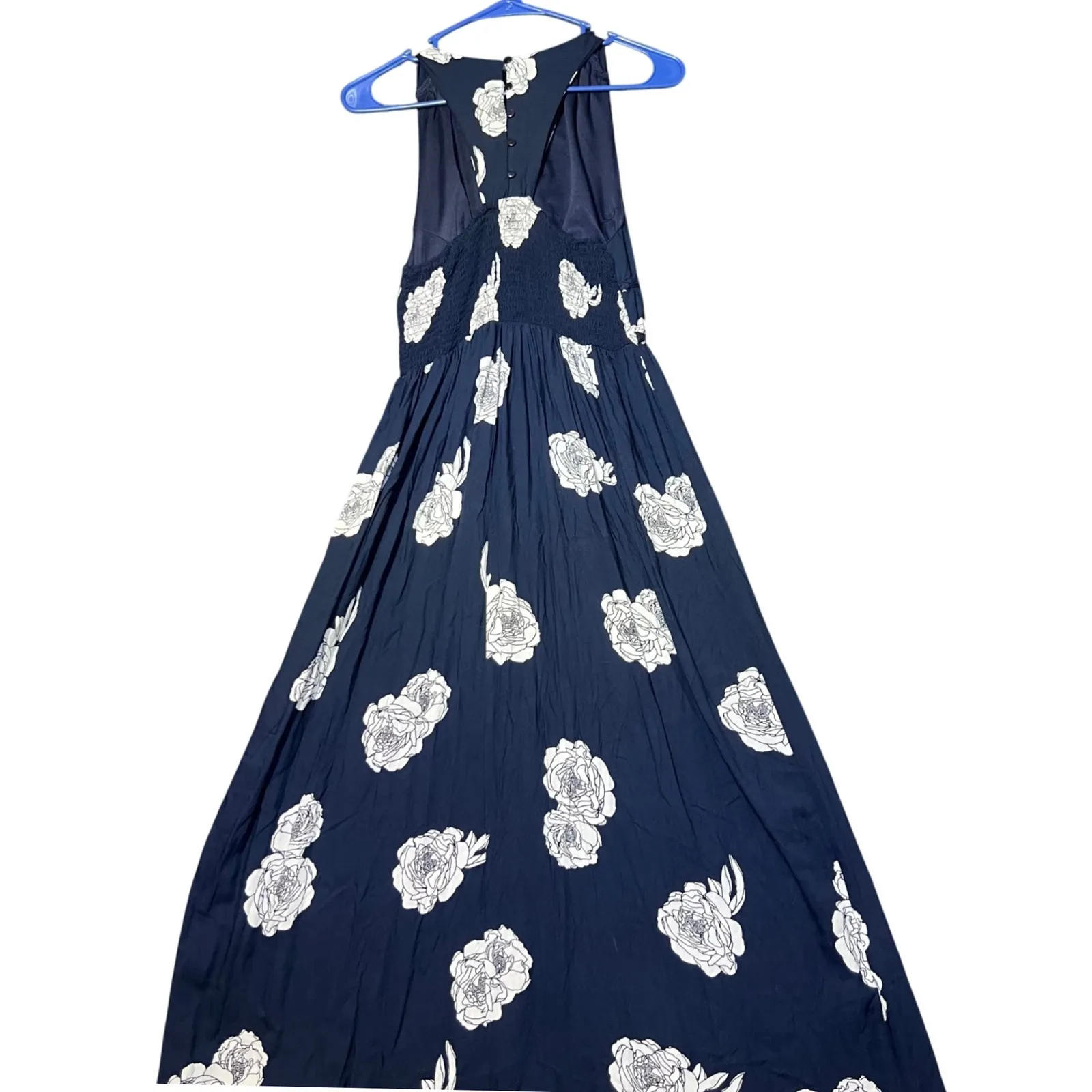 Japna Maxi Dress Womens Small Navy Blue Floral Maxi Sleeveless Casual Vacation - Image 3