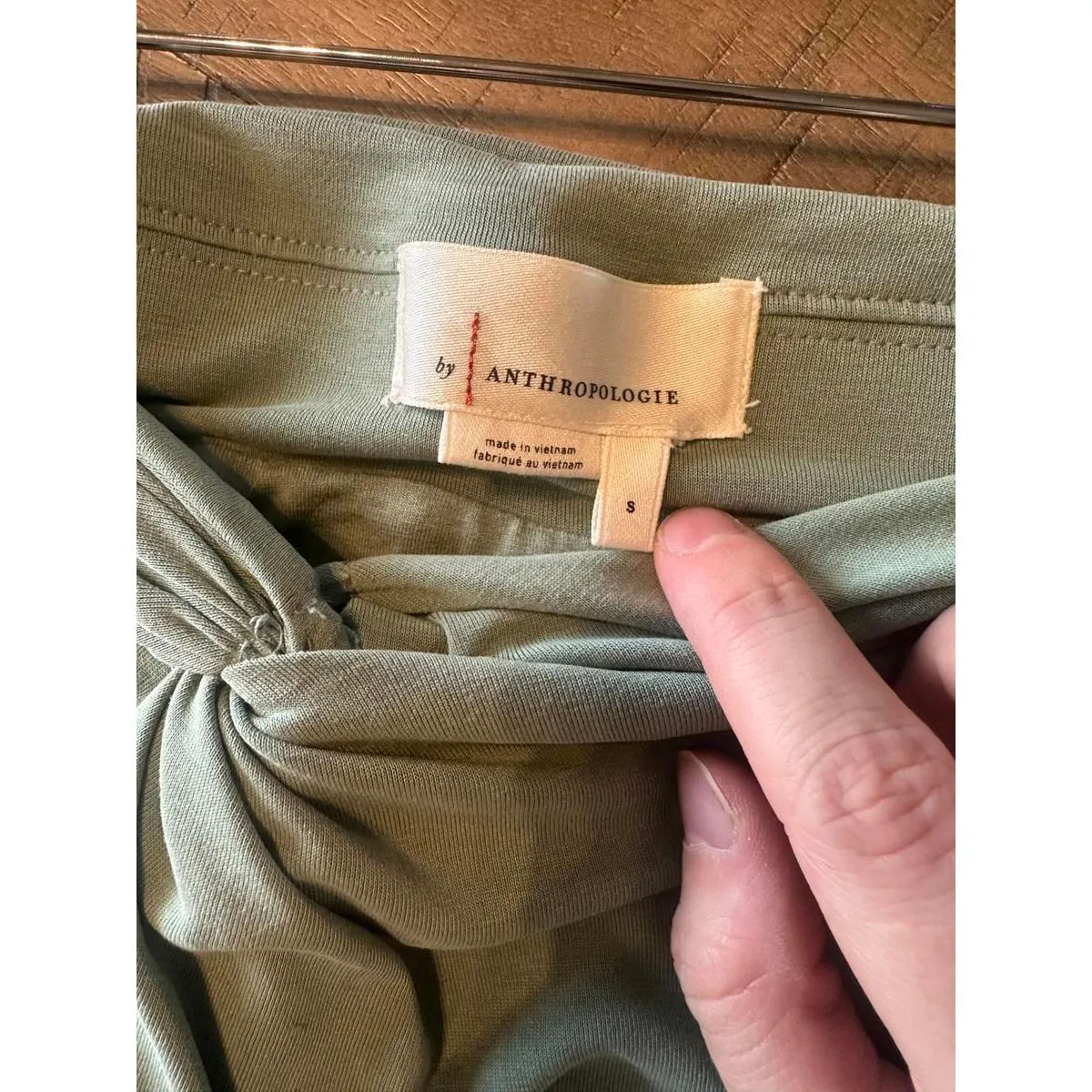Anthropologie Junie Midi Skirt Front Twist Sage Green Women’s size Small - Image 7