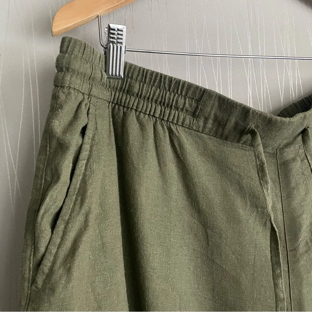 Old Navy Linen Blend Shorts Womens XL Green - Image 3