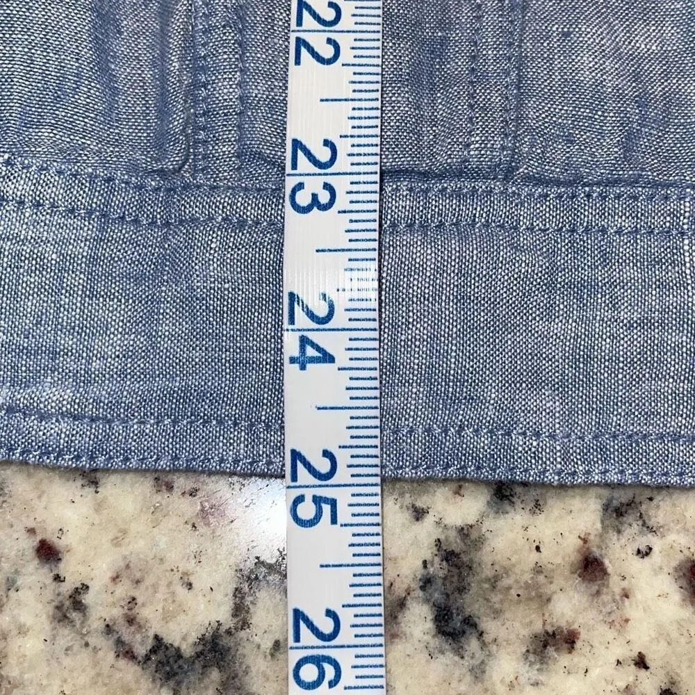 Jones & Co. Jones New York Womens Linen Button Front Trucker Jacket Blue Size 2X - Image 10