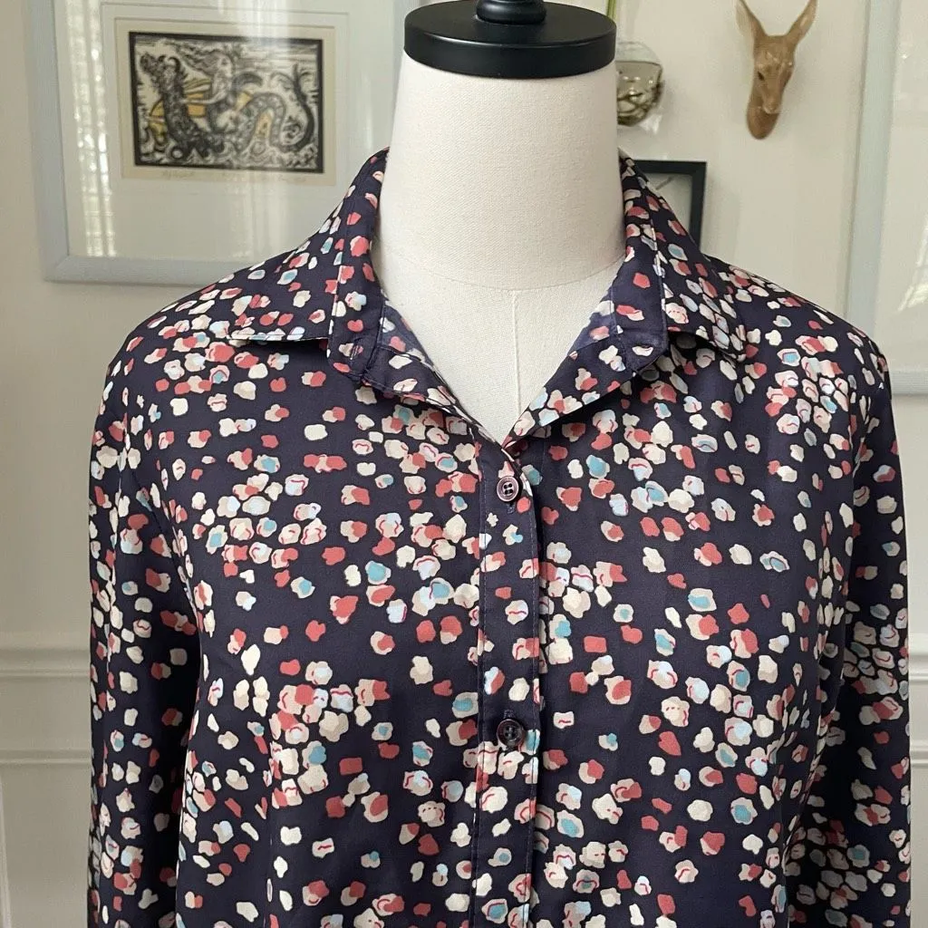 Vintage 70s Levi’s Polyester Button Blouse Shirt M - Image 3