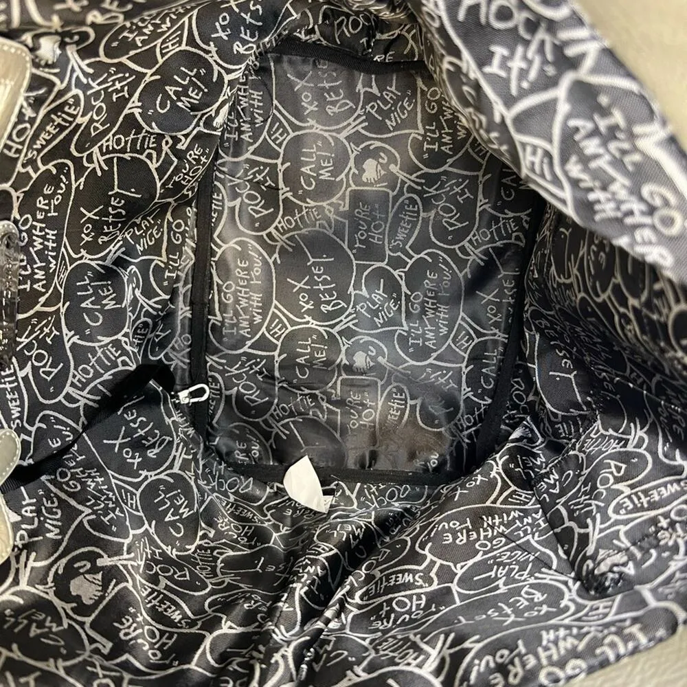 Betsey Johnson Silver Quilted Shoulder Bag - Image 5