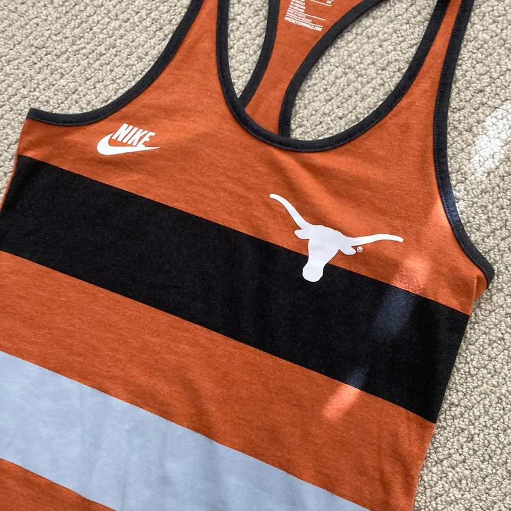 NIKE Texas Longhorns Burnt Orange Athletic Cut Tri-Blend Tank Top Like New S - Image 3