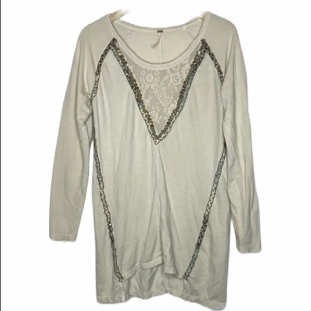 Free People Beaded Top Raw Edges - Image 2