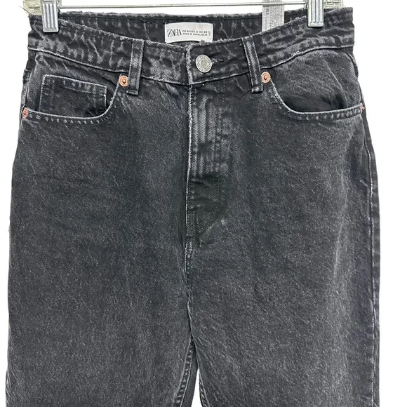 Zara Black High Rise‎ Classic Mom Fit Jeans 8197/131/800 Size 6 EU38 - Image 2