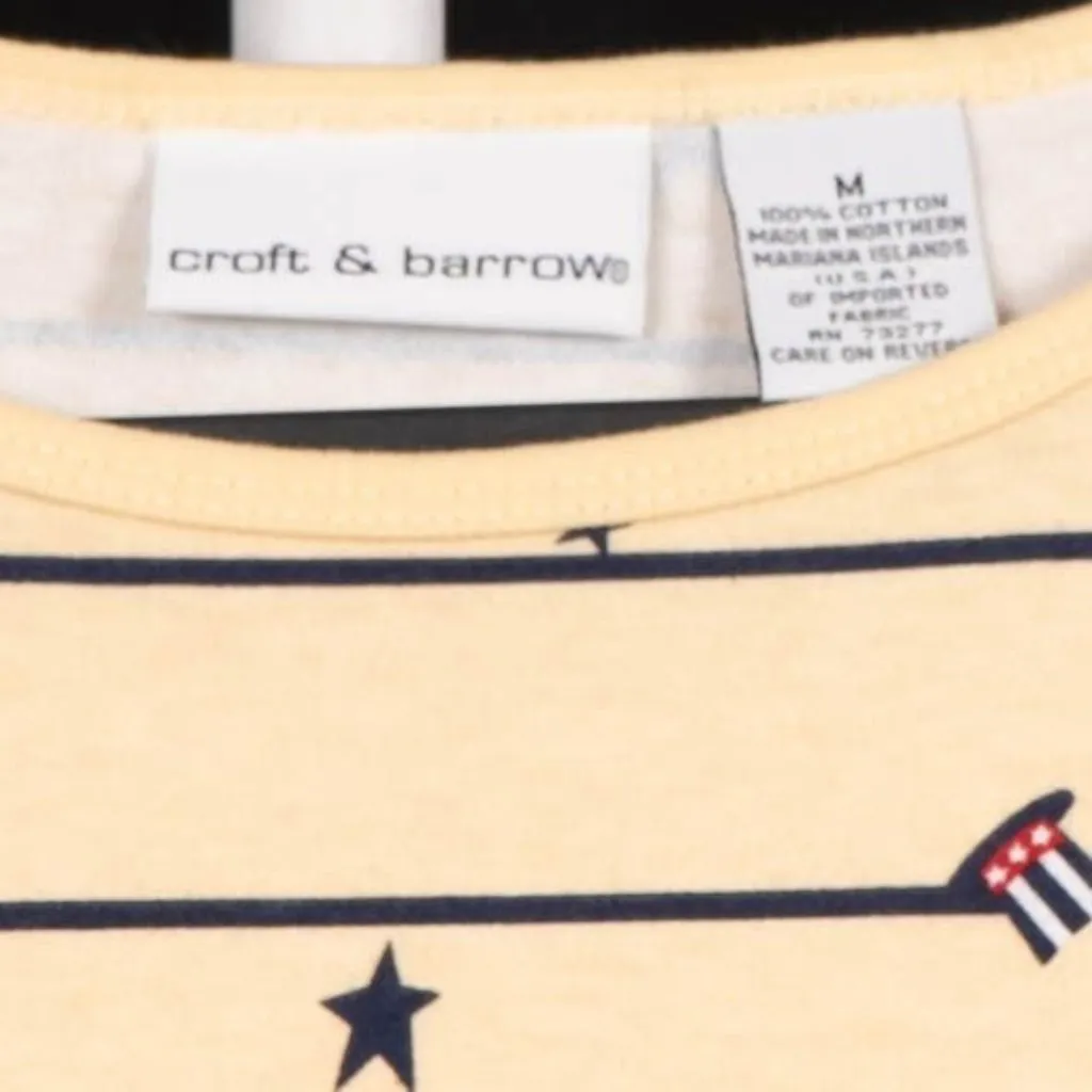 Y2K Patriotic TShirt M 90s Stars Yellow Uncle Sam Hat Flag July 4th USA Cotton - Image 4